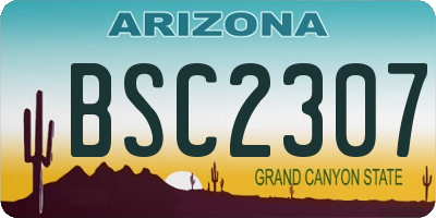 AZ license plate BSC2307