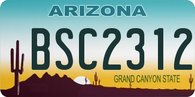 AZ license plate BSC2312