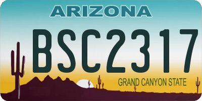 AZ license plate BSC2317