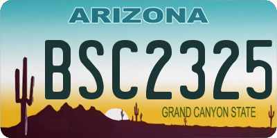 AZ license plate BSC2325