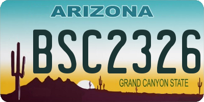 AZ license plate BSC2326