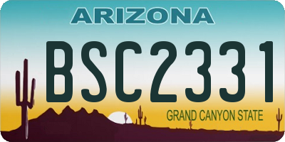 AZ license plate BSC2331