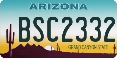 AZ license plate BSC2332