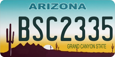 AZ license plate BSC2335