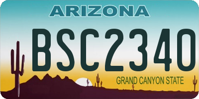 AZ license plate BSC2340