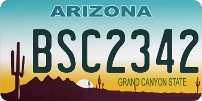 AZ license plate BSC2342