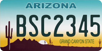 AZ license plate BSC2345