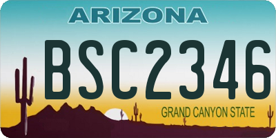 AZ license plate BSC2346