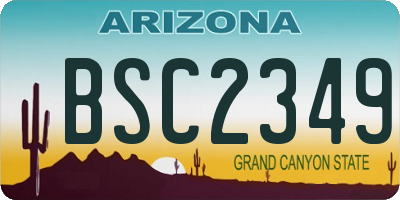 AZ license plate BSC2349