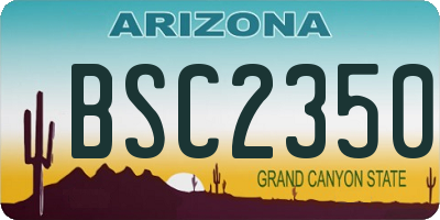 AZ license plate BSC2350