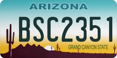 AZ license plate BSC2351