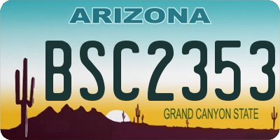 AZ license plate BSC2353