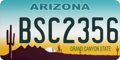 AZ license plate BSC2356