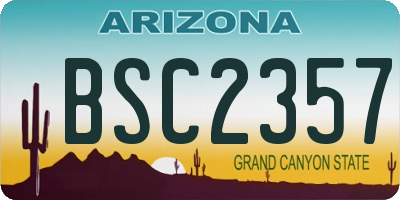 AZ license plate BSC2357