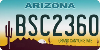 AZ license plate BSC2360