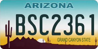 AZ license plate BSC2361