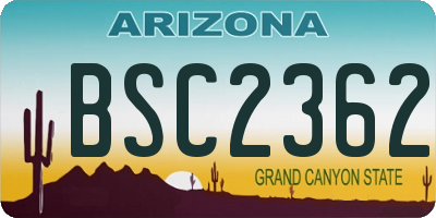 AZ license plate BSC2362