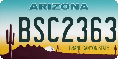 AZ license plate BSC2363