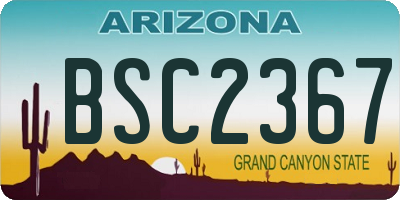 AZ license plate BSC2367