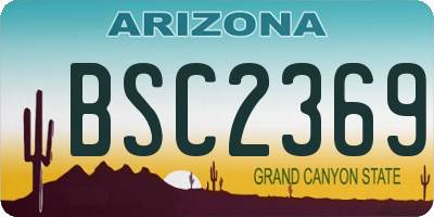 AZ license plate BSC2369