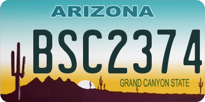 AZ license plate BSC2374