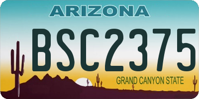 AZ license plate BSC2375