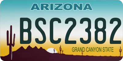 AZ license plate BSC2382