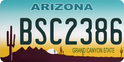 AZ license plate BSC2386