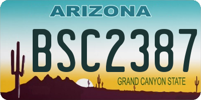 AZ license plate BSC2387