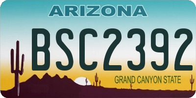 AZ license plate BSC2392