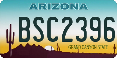 AZ license plate BSC2396