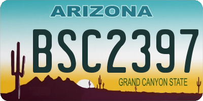 AZ license plate BSC2397