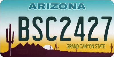 AZ license plate BSC2427