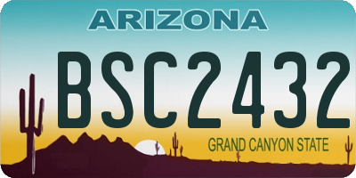 AZ license plate BSC2432