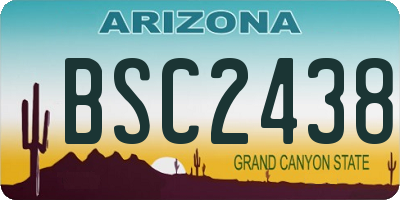 AZ license plate BSC2438