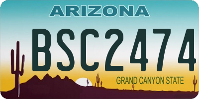 AZ license plate BSC2474