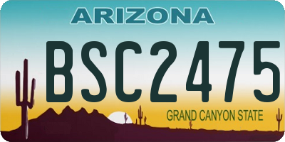 AZ license plate BSC2475