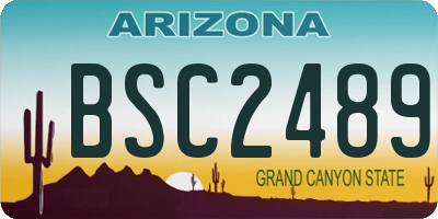 AZ license plate BSC2489