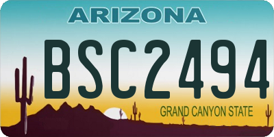 AZ license plate BSC2494