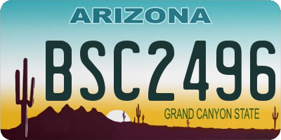 AZ license plate BSC2496