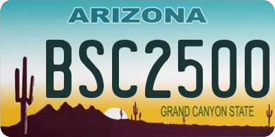 AZ license plate BSC2500