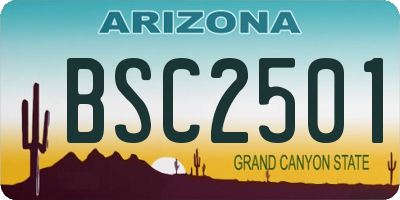 AZ license plate BSC2501