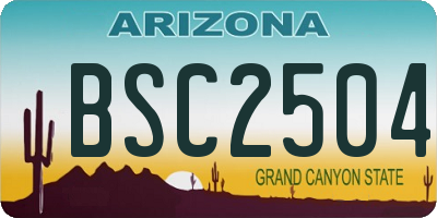 AZ license plate BSC2504