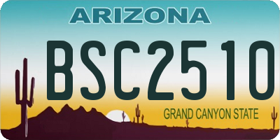 AZ license plate BSC2510