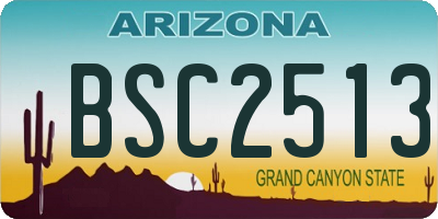 AZ license plate BSC2513