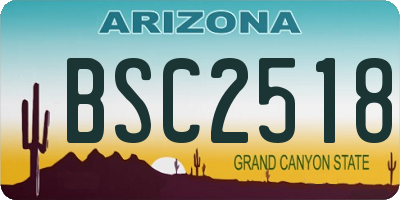 AZ license plate BSC2518