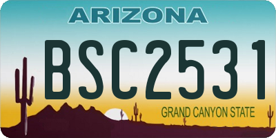 AZ license plate BSC2531