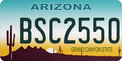 AZ license plate BSC2550