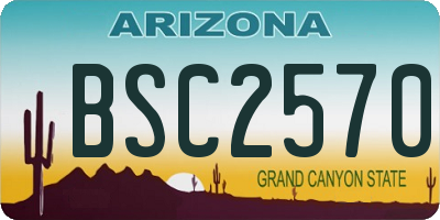 AZ license plate BSC2570
