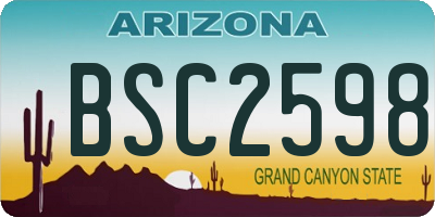 AZ license plate BSC2598
